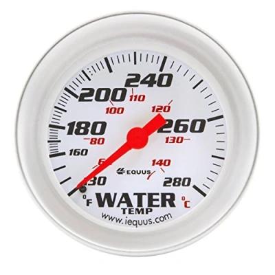 Image of Equus 8442 2 5/8&quot; Mechanical Water Temperature Gauge, White with Aluminum Bezel