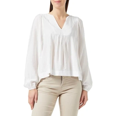 Image of VERO MODA Women&#039;s Vmgalilea L/S V Neck Top VMA Noos Long Sleeve Blouse, Bright White, XL