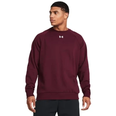 Image of Under Armour UA Rival Fleece Crew, (609) Maroon / White, XL