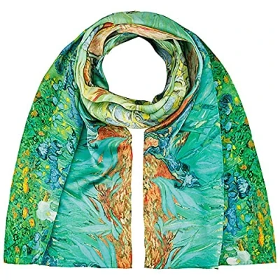 Image of VON LILIENFELD Long Scarf Motif Art Floral Women Vincent Van Gogh: Irises Lightweight Precious Processing Flowers