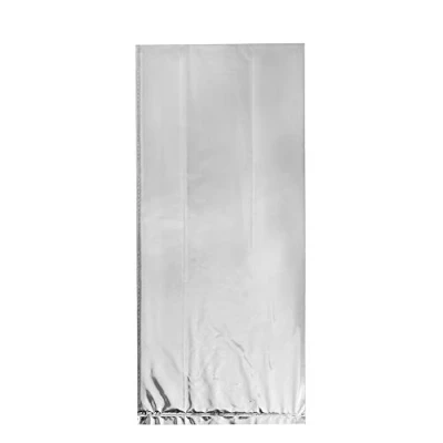 Image of Stunning Silver Foil Cellophane Bags (12cm x 27cm) Ideal for Special Occasions &amp; Retail Displays 10 Pcs