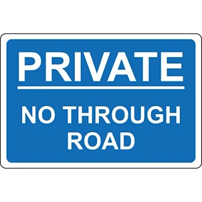 Image of Private no through road sign 1mm Plastic (600mm x 400mm)