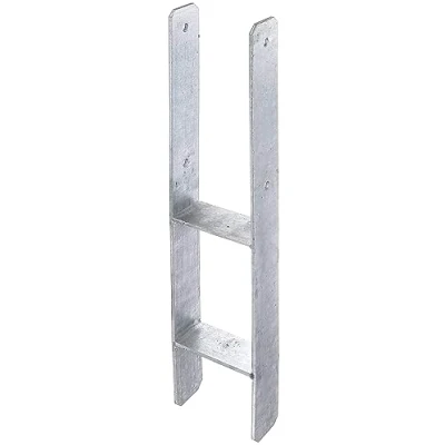 Image of Gah Alberts 213800 H Post Base Hot dip Galvanised, Total Height: 600 mm, Material Thickness: 6 213848