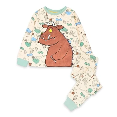 Image of The Gruffalo Kids Pyjama Set All Over Print Multicolored Long Sleeve Leg Graphic PJs Embroidered Character Woodland Forest Story Apparel Pajama Merchandise Gift for Children &amp; Toddlers