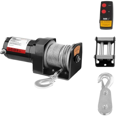 Image of MSW Electric Winch Hoist Chain PROPULLATOR 2000 B (Traction: 907 kg / 2.000 lbs, Permanent magnet engine, 15 m Rope length, Drum size: Ø 32 mm, Incl. Pulley)