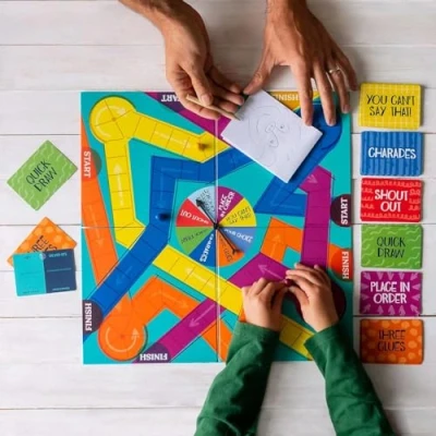Image of Talking Tables Kids vs Adults Family Board Game for Christmas 6x Classic Party Games Night Children&#039;s Charades, Drawing, 3 Clues, Shout Out Trivia Questions, Age 9+