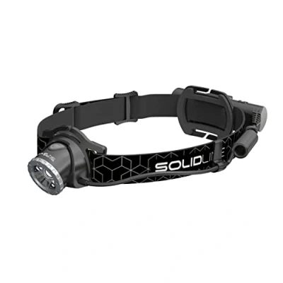 Image of Solidline SH6R, Super Bright LED Headlamp, Focusable, Rechargeable, 600 Lumens, 300 Metre Beam Range, 50 Hours Lighting Time, Includes Battery, Floating Charge System and USB Cable, Pack of 1