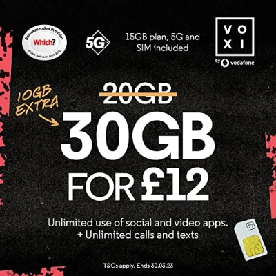 Image of Vodafone VOXI £12 Plan SIM (Packaging May Vary)