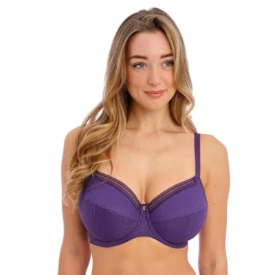 Image of Fantasie Women&#039;s Fusion Underwire Full Cup Side Support Bra Coverage, Opaque, BlackBerry, 38DD