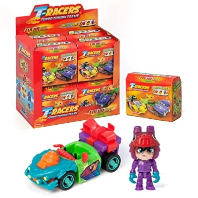Image of T Racers Colour Rush series Complete collection of the series. Surprise collectible Cars and drivers. can be disassembled into parts have interchangeable pieces