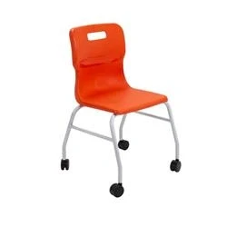 Image of Titan Move 4 Leg Chair With Castors Orange T301 O