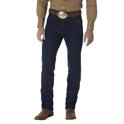 Image of Wrangler Men&#039;s Cowboy Cut Stretch Slim Fit Jeans, Dark Stone, 32W x 34L