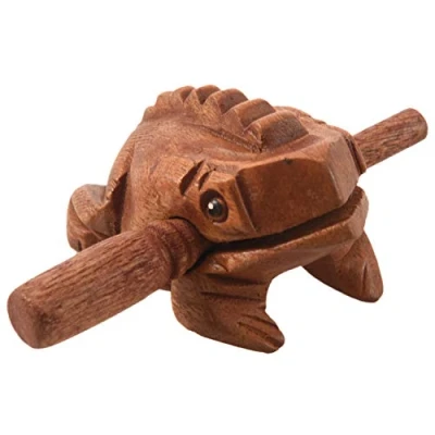 Image of Carved Croaking Wood Percussion Musical Sound Tone Block Toy