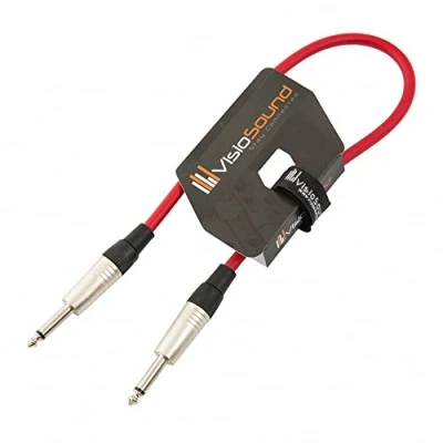 Image of Guitar Lead 6.35mm Mono Jack to Jack/Instrument Cable/Patch / 6 Colours 0.5m Red