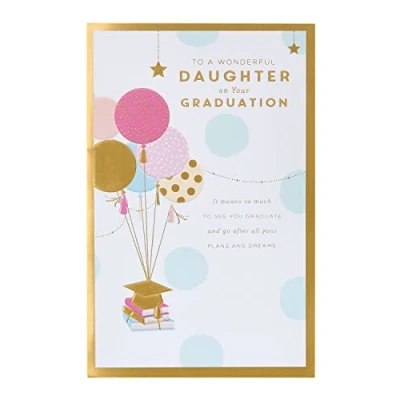 Image of UK Greetings Daughter Graduation Card With Envelope Balloons Design