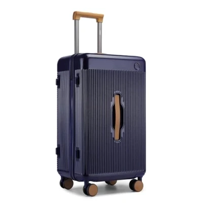 Image of Kono 24&quot; Suitcase Lightweight ABS+PC Hard Shell Trolley, Fashion Travel Check in Case TSA Lock, Hand Luggage Baggage with 4 Spinner Wheels (Navy)