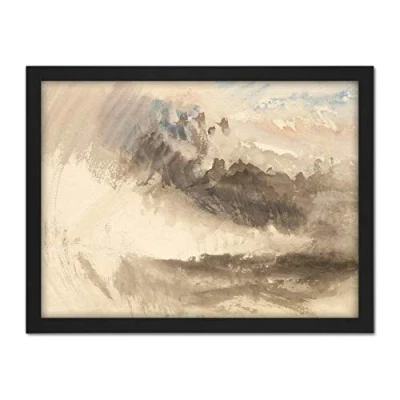 Image of Artery8 Turner Sky And Sea Painting Artwork Framed Wall Art Print 18X24 Inch