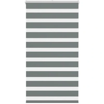 Image of vidaXL Zebra Blind Dark Grey 90x150 cm Fabric Width 85.9 Polyester
