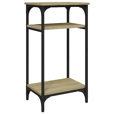 Image of vidaXL Side Table with Engineered Wood Steel Frame in Sonoma Oak Stylish Industrial Rectangular Accent Table, Ideal for Living room and Bedroom