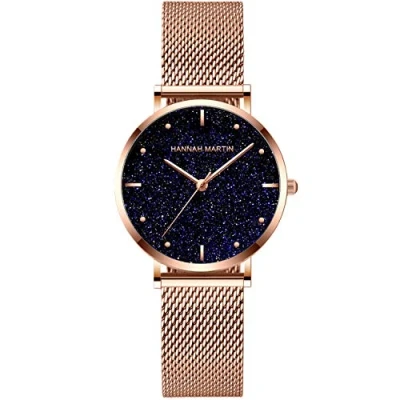 Image of RORIOS Women Watch Shining Starry Dial with Stainless Steel Strap Ladies Dress Wristwatch Waterproof Fashion Watches for Girls