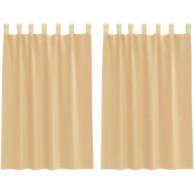 Image of vidaXL Voile Curtains with Loops 2 pcs Sand 140x175 cm