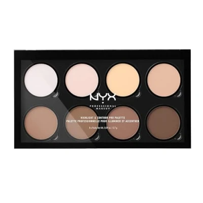 Image of NYX Professional Makeup Highlight &amp; Contour Pro Palette, Powder Kit, Eight Blendable Matte and Pearly Shades