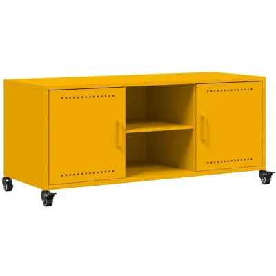 Image of vidaXL TV Cabinet Mustard Yellow 100.5x39x43.5 cm Steel
