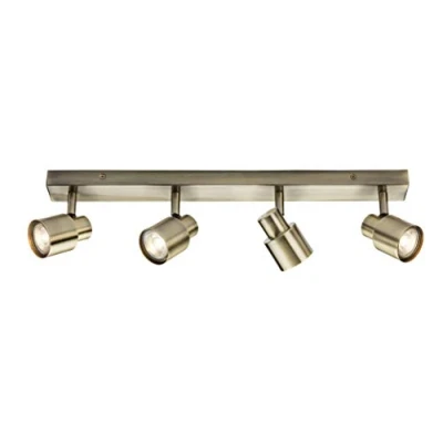 Image of KnightsBridge 230V GU10 Quad Bar Spotlight Antique Brass