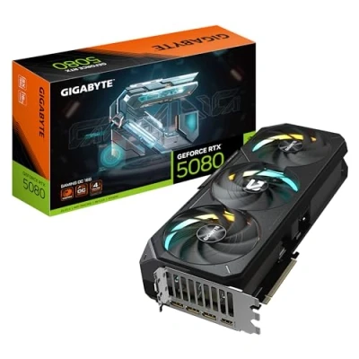 Image of Gigabyte GeForce RTX 5080 GAMING OC 16G Graphics Card 16GB GDDR7, 256bit, PCI E 5.0, 2730MHz Core Clock, 3 x DisplayPort, 1 HDMI, GV N5080GAMING 16GD