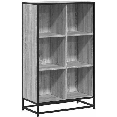 Image of vidaXL Book Cabinet Grey Sonoma 65.5x33x107.5 cm Engineered Wood