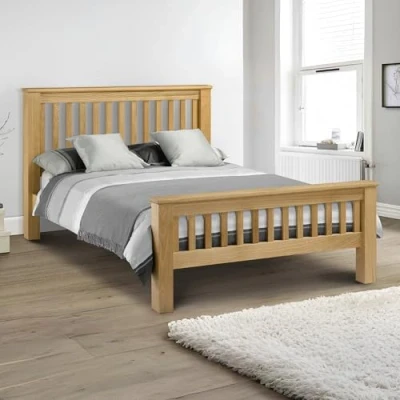 Image of Julian Bowen Double Bed, Wood, Oak