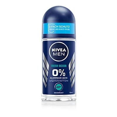 Image of NIVEA MEN Fresh Ocean Deo Roll On (50 ml), ohne Aluminium (ACH) mit 48h Schutz, Deodorant Pflegekomplex und antibakteriellen Wirkstoffen