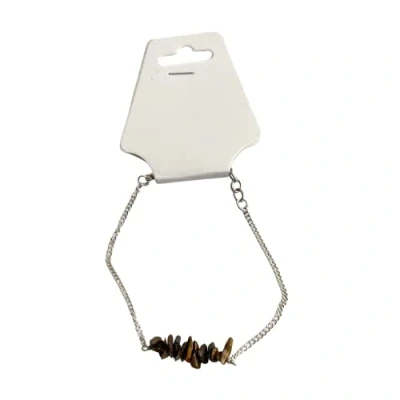 Image of VIE Silver Chain Chips Bracelet, Tiger&#039;s Eye, One