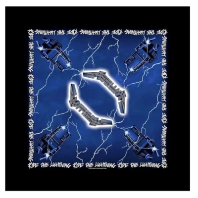 Image of Metallica Bandana Ride The Lightning Band Logo Official Black One Size