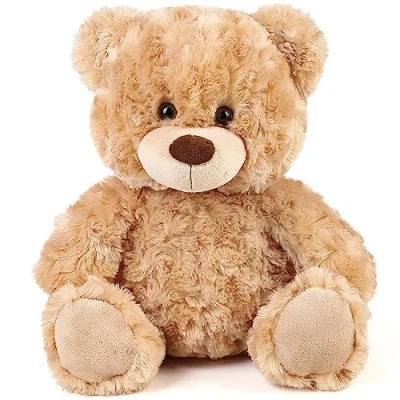 Image of LotFancy Teddy Bear Stuffed Animal 30cm, Cute Shaggy Brown Plush Toy, Baby Shower Decoration, Valentines&#039; Day Gift