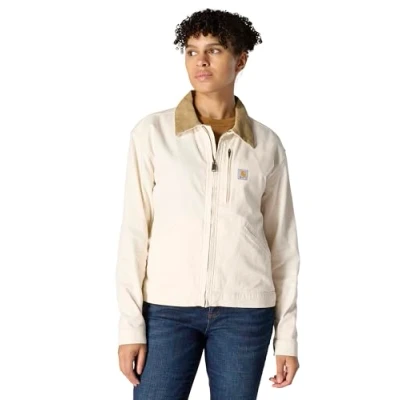 Image of Carhartt Men&#039;s Rugged Flex Loose Fit Canvas Detroit Jacket, Natural, M