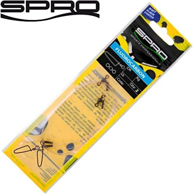 Image of Spro Matt Black Leader Fluorocarbon 2 spinning leaders for spin fishing pike and zander, leader, fluoro length / load capacity: 30 cm 80 lbs 36 kg