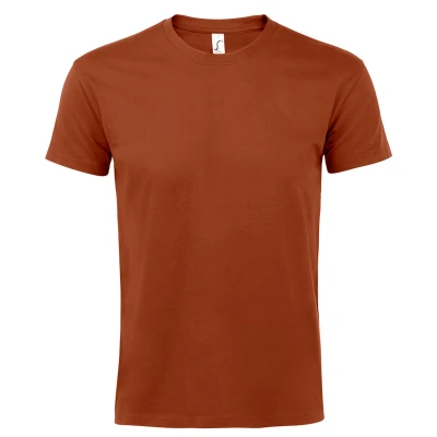 Image of SOLS Mens Imperial Heavyweight Short Sleeve T Shirt (Terracotta) Multicolour Cotton Size Small