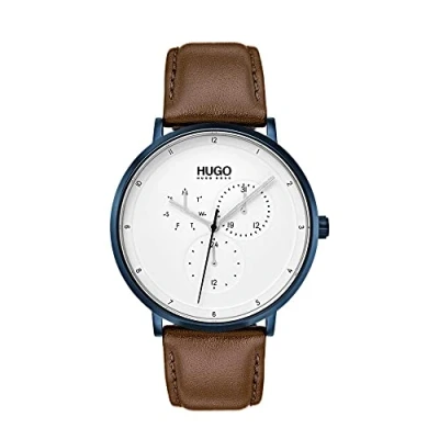 Image of HUGO Analogue Quartz Watch for men with Light Brown Leather strap 1530008