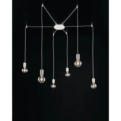 Image of HABITAT 6 Light Cluster Pendant Ceiling White 500cm
