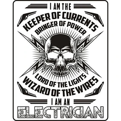 Image of ELECTRICIAN&#039;S STICKER &quot;WIZARD OF THE WIRES&quot; Ideal for cars, vans, tool boxes, tablets, laptops, phones.. (Small (you get 2 stickers))