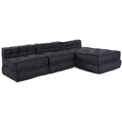 Image of vidaXL Modular Pouffes 4 pcs Anthracite Fabric