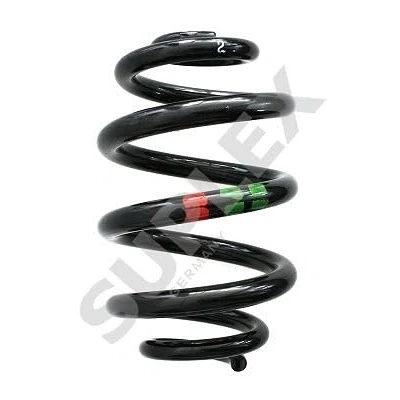 Image of 7E0511115G, 7H0511115AJ, 7H0511115J Coil spring SUPLEX 39456 Rear Axle Mini Block, with inconstant wire diameter green (2x), Orange