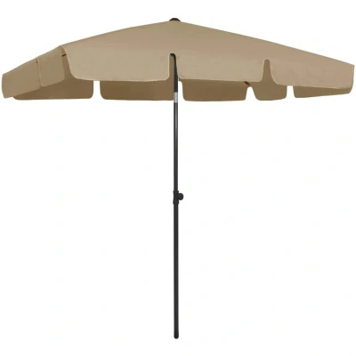 Image of vidaXL Beach Parasol Taupe 200x125 cm