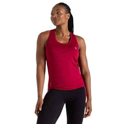 Image of Dare 2b Womens Modernize II Lightweight Quick Dry Vest Top with Q WIC Technology and Sustainable Materials, Reflective Detailing Perfect for Running, Walking &amp; Fitness Berry Pink