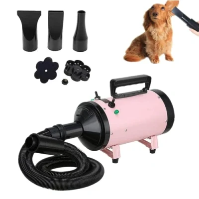 Image of QiMu 2800W Speed Dog Hair Dryer Cat Pet Grooming Blaster Hairdryer Metro Blower Motorcycle Power Adjustable Temperature,3 Nozzles + Flexible Hose