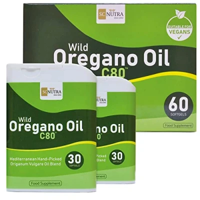 Image of Wild Oregano Oil Vegan Softgels/Capsules 60s 80% Carvacrol &amp; Low Thymol