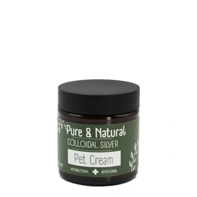 Image of Pure &amp; Natural Colloidal Silver Cream for Pets Soothing Moisturiser, Antibacterial, Antifungal, Itch Relief Dogs Cats 100g