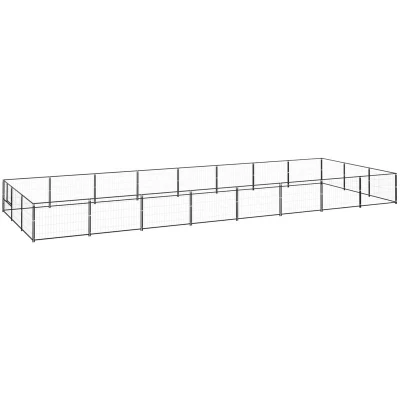 Image of vidaXL Dog Kennel Black 24 m² Steel