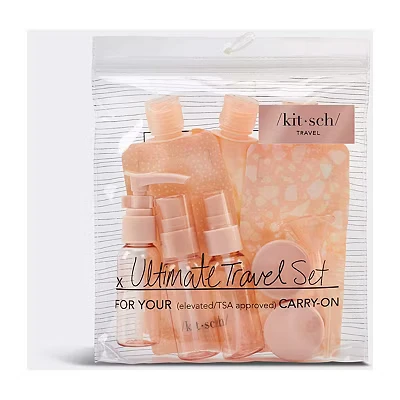 Image of Kitsch11 Piece Travel Bottle Set Blush